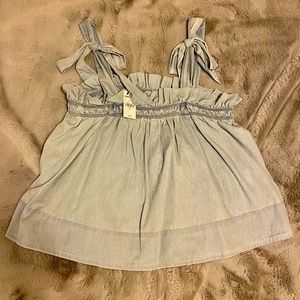 Express Women’s Medium Denim Flounce Tank